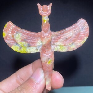 3&#39;&#39; Natural Red Guava crystal,quartz crystal,Angel skull,Home Decoration,hand carved,crystal Angel,Crystal Gifts 1pc