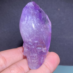 2.3&#39;&#39;+ Natural Amethyst quartz,quartz crystal,crystal skull,Home Decoration,hand carved,Amethyst skull,Crystal Gifts 1pc