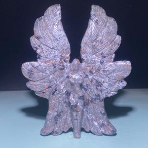 4.4&#39;&#39;+ Natural Yooperlite quartz,quartz crystal,Angel skull,Home Decoration,hand carved,crystal Angel,Crystal Gifts 1pc