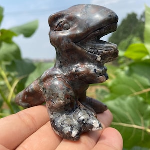 3.1&quot;+ Natural Yooperlite crystal,quartz crystal,Dinosaur skull,Home Decoration,hand carved,crystal Dinosaur,Crystal Gifts 1pc
