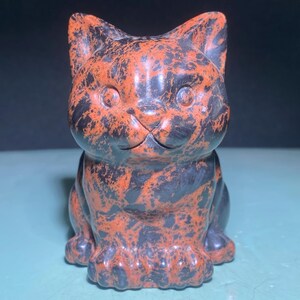 2.8&#39;&#39;+ Natural Red obsidian crystal,quartz crystal,Cat skull,Home Decoration,hand carved,crystal Cat,Crystal Gifts 1pc