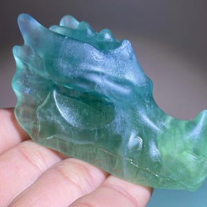 3&#39;&#39;+ Natural Green fluorite quartz,quartz crystal,Dragon skull,Home Decoration,hand carved,crystal Dragon,Crystal Gifts 1pc