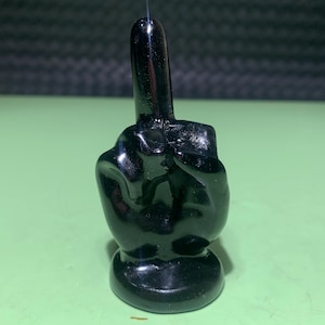 2.8inche Natural Obsidian crystal,hand carved Middle finger,home decor,crystal Middle finger specimen,crystal gift