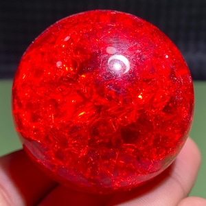 1.9&#39;&#39;+ Titanium Red Magical Aura Crackle Sphere,Crystal Glass Ball,Crystal sphere,Home Decoration Gifts 1pc