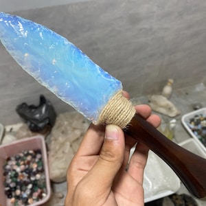 9.9&#39;&#39;+ Opal crystal,quartz crystal,Big Opal knife,Home Decoration,hand carved,crystal knife,Crystal Gifts 1pc