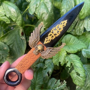 7.8&#39;&#39;+ Natural Obsidian crystal,quartz crystal,Big Obsidian knife,Home Decoration,hand carved,crystal knife,Crystal Gifts 1pc