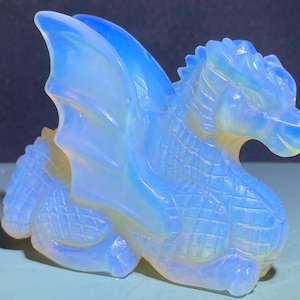 3.5&quot;+ Opal quartz,quartz crystal,Fly dragon skull,Home Decoration,hand carved,crystal dragon,Crystal Gifts 1pc