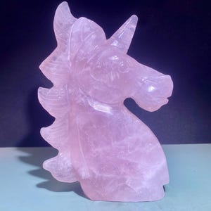 Natural Rose crystal,quartz crystal,unicorn skull,Home Decoration,hand carved,crystal unicorn,Crystal Gifts 1pc