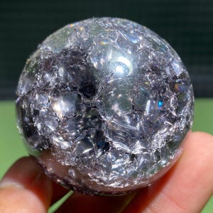 1.9&#39;&#39;+ Titanium Smokey Magical Aura Crackle Sphere,Crystal Glass Ball,Crystal sphere,Home Decoration Gifts 1pc