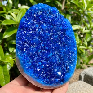 Blue Geode quartz,quartz crystal,Vug specimen,Home Decoration,hand carved,crystal Geode,Crystal Gifts 1pc