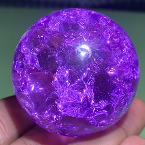 1.9&#39;&#39;+ Titanium Purple Magical Aura Crackle Sphere,Crystal Glass Ball,Crystal sphere,Home Decoration Gifts 1pc