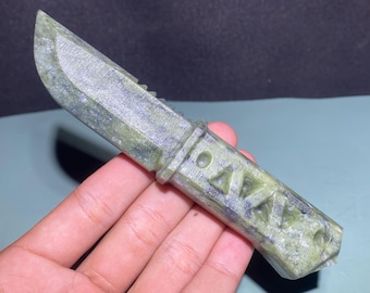 5.9''+ Natural Green Jade crystal,quartz crystal,knife skull,Home Decoration,hand carved,crystal Dagger,Halloween gifts