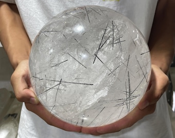 25.7LB Natural tourmaline crystal,quartz crystal,Crystal sphere,Home Decoration,hand carved,crystal ball,Crystal Gifts 1pc