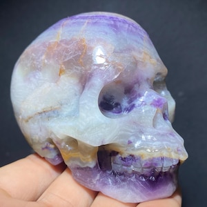 3.5&#39;&#39;+ Natural Fluorite crystal,quartz crystal,crystal skull,Home Decoration,hand carved,Fluorite skull,Halloween gifts