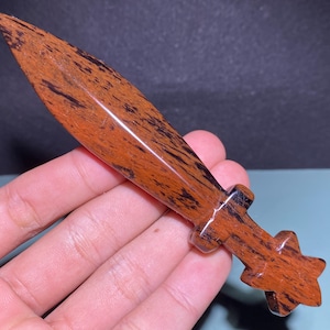 5.1&#39;&#39;+ Natural Red obsidian quartz,quartz crystal,hand carved,Crystal Knife,Dagger skull,Home Decoration Crystal Gifts 1pc
