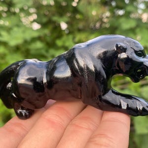 4,4&#39;&#39;+ Quartzo de obsidiana natural, cristal de quartzo, caveira de leopardo, decoração para casa, esculpido à mão, leopardo de cristal, presente de cristal