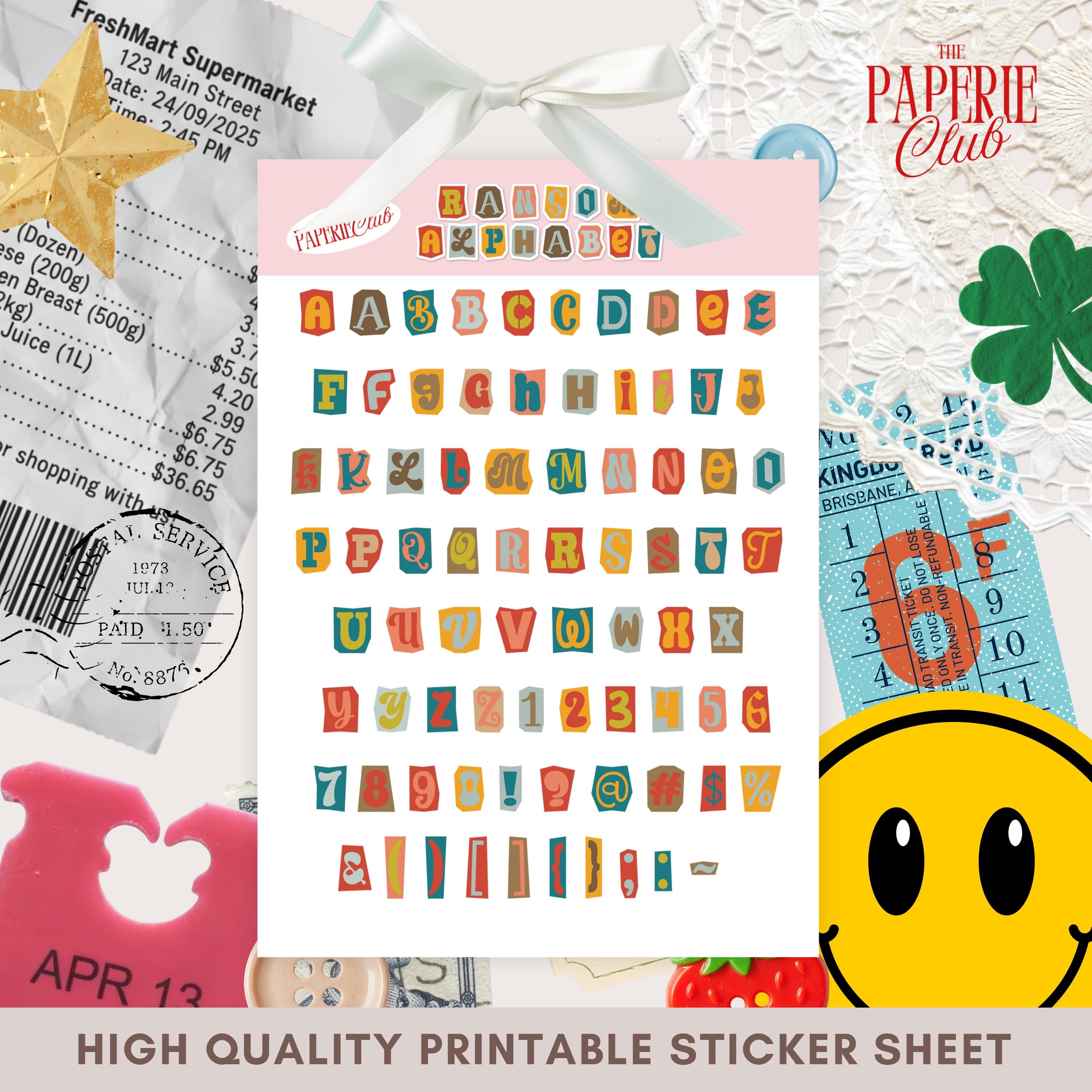 Print Out Ransom Letters Printable Ransom Alphabet Letter Sticker Vintage Cutout Collage Art ...
