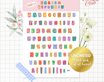 Printable ransom alphabet letter sticker vintage cutout collage art printable alphabet junk journal scrapbook craft digital PNG PDF download