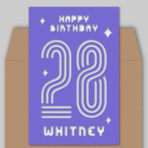 Cartão de aniversário retrô personalizado