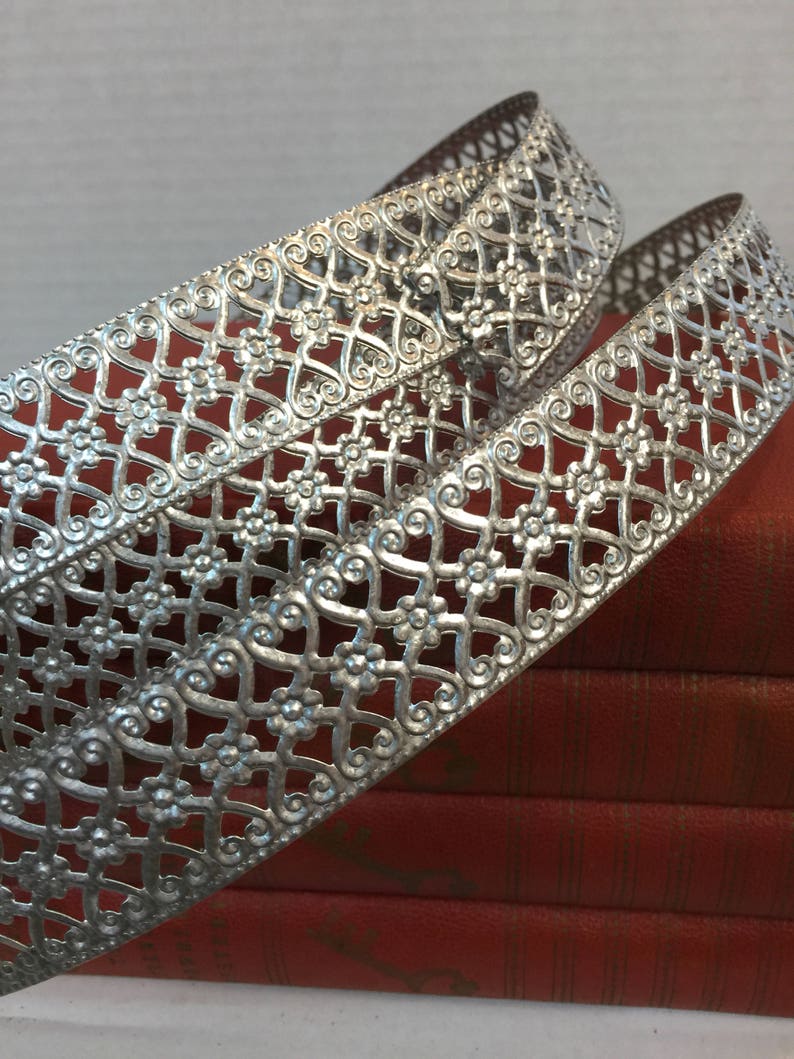 EMBOSSED Metal Trim HEARTS and FLOWERS Crown 3 Ft. Metal Etsy