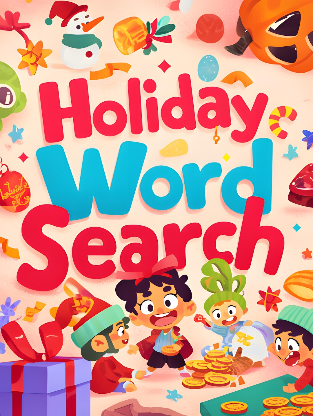 Holiday Word Search for Kids: 40 Festive Puzzles (large Print) - Etsy
