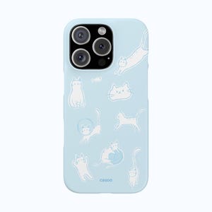 Süße Katze Handyhülle, Handgezeichnetes Haustier Kätzchen, iPhone 17 16 15 14 13 12 11 Pro Max X XS