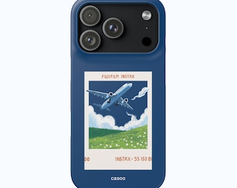 Étui de téléphone vintage avion Instax, cadeau de voyage rétro, iPhone 17 16 15 14 13 12 11 Pro Max X XS