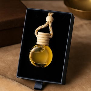 Difusor para coche: ambientador colgante de 10 ml con aceites esenciales, frasco de vidrio rellenable, aromaterapia natural. Regalo para él, el mejor regalo para papá.