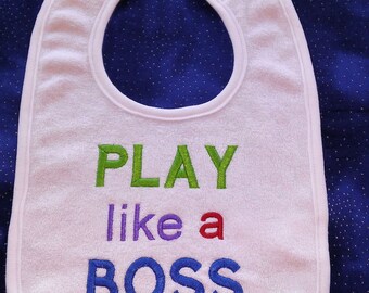 Embroidered baby bib. Funny saying baby bib. Customized baby bib. Gifts for baby. Baby shower gift. Embroidery. Can be customized. KBD323