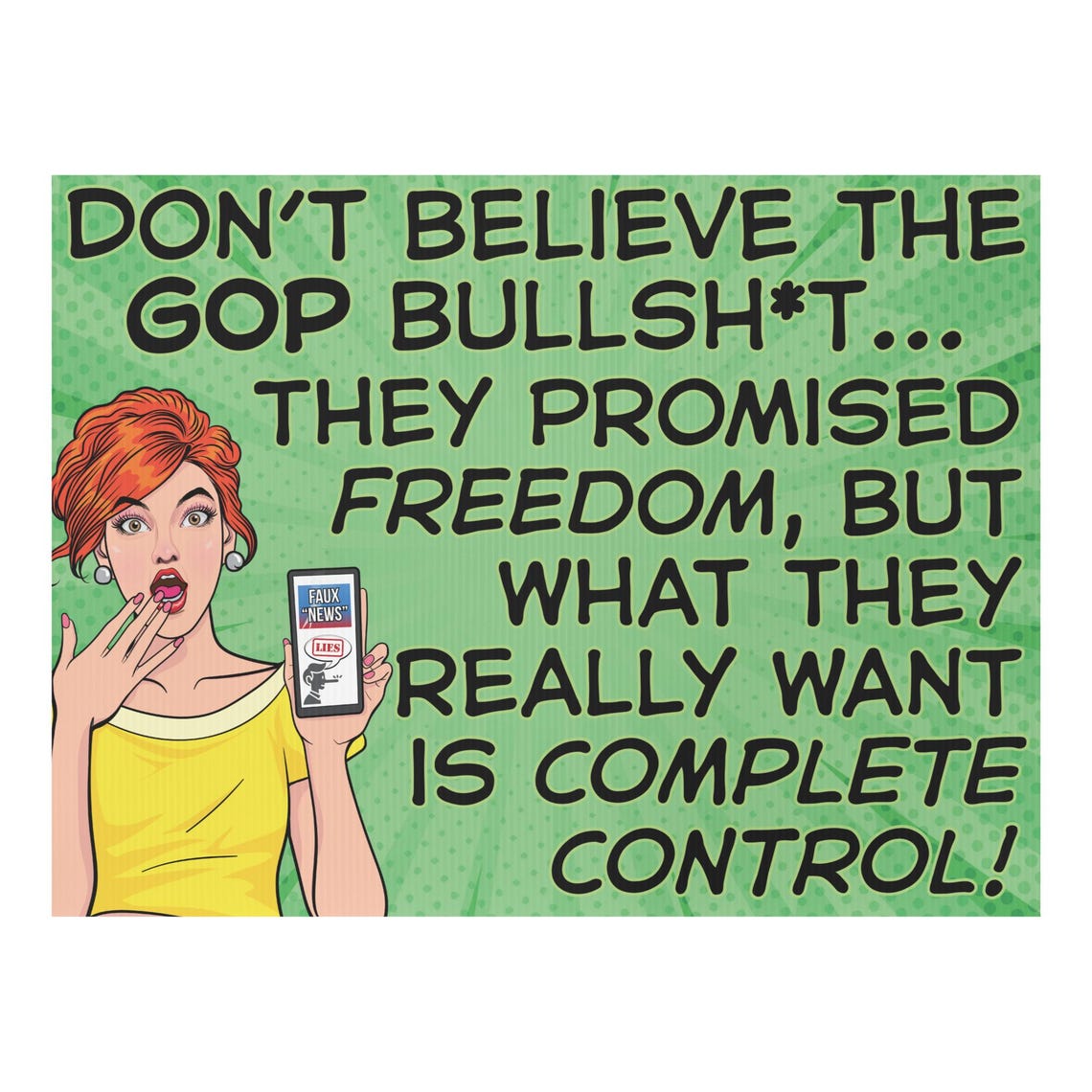 Printable Anti GOP Protest Sign Womens Rights Poster Freedom Vs Control ...
