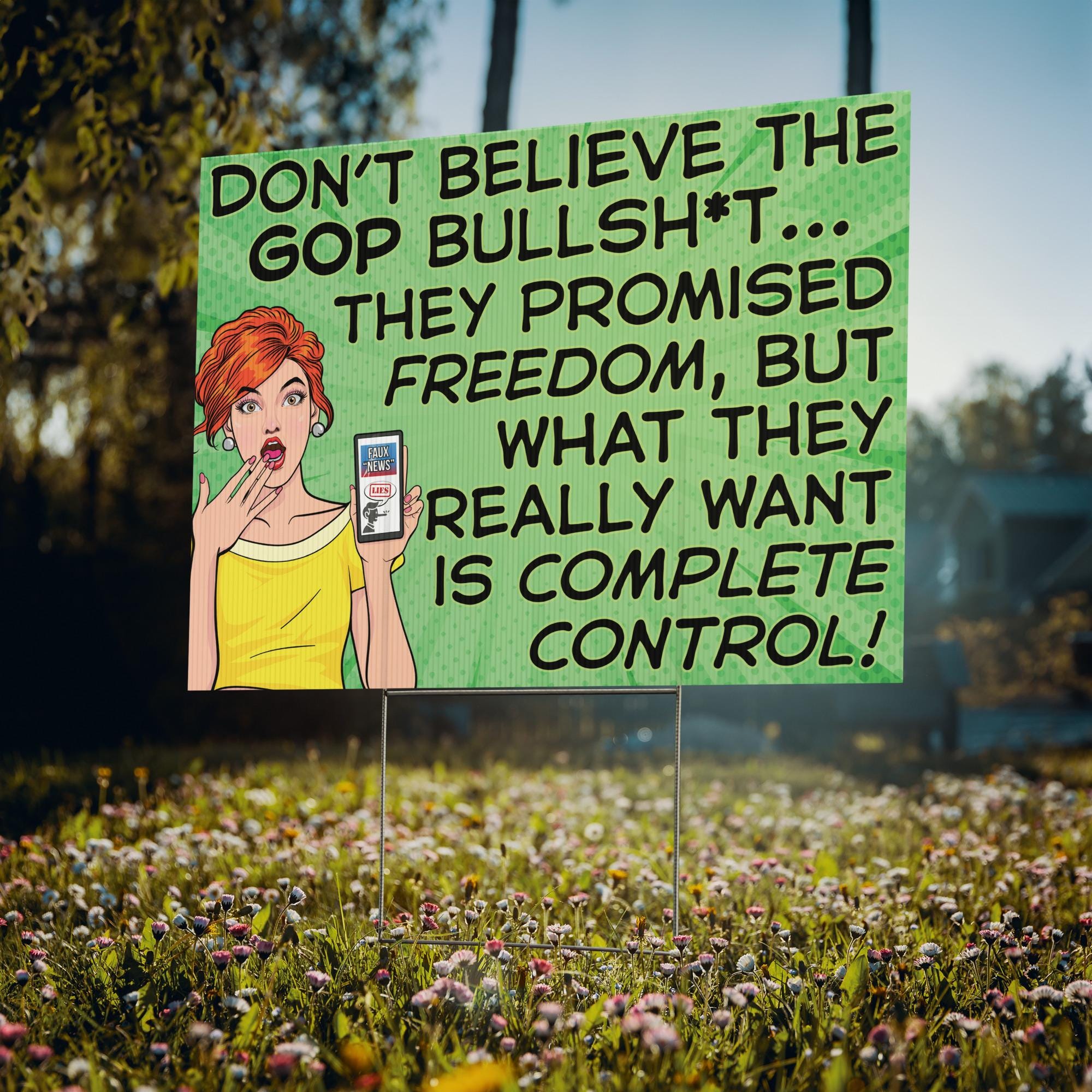 Printable Anti GOP Protest Sign Womens Rights Poster Freedom Vs Control ...