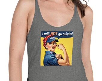 Feminist Tank top Political Protest Shirt for Women Rosie the Resister tank RESIST Feminist Political protest Clothing workout apparel