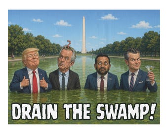 Funny Printable Drain The Swamp Protest Sign Algae Pool Trump Kash Hegseth RFK Jr Instant Download GOP Failures Poster