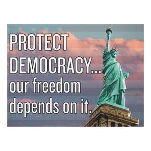 Printable protect democracy protest sign American freedom yard sign instant download printable postcard flyer poster political protest