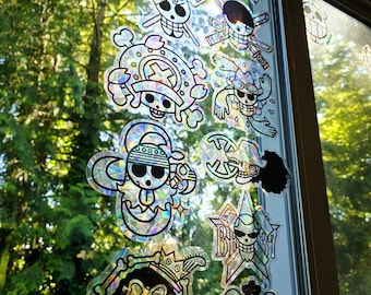 Anime Pirate Jolly Roger Crew | Window Cling Suncatchers |