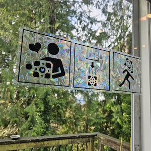 Portal Testing Chamber Warnings Suncatcher Window Sticker Decals