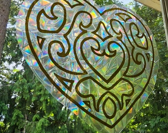 Heart Container Suncatcher Window Cling Decal