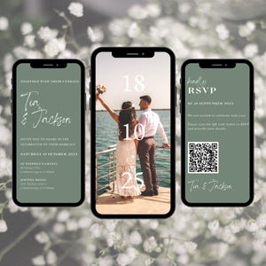 Fully Editable Animated Wedding Video Invitation Template RSVP Details Digital Canva Wedding Invite - MWC048