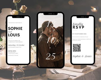 Minimalist Animated Wedding Invitation Video: Editable Digital Invite (Digital Download)