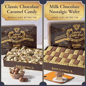 Cafer Erol 1807 - Special Set - Milk Chocolate Nostalgic Wafer Large & Caramel Chocolate Medium