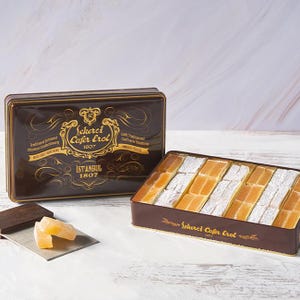 Cafer Erol 1807 - Mastic Turkish Delight Medium Retro Tin - 880g (Free Shipping)