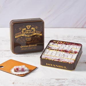 Cafer Erol 1807 - Double Roasted Pomegranate Pistachio Turkish Delight Small Retro Tin - 255g (Free Shipping)