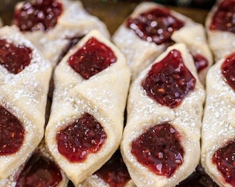 Raspberry Bow Tie Cookies Recipe PDF | Buttery Pastry with Jam Filling | Holiday Dessert Printable