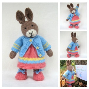 Mother Bunny 13 33cm rabbit doll knitting pattern INSTANT DOWNLOAD image 1