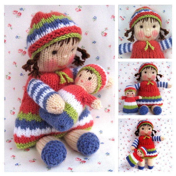 Lindy Lou 10" (25cm) plus little doll - first doll - PDF knitting pattern - INSTANT DOWNLOAD