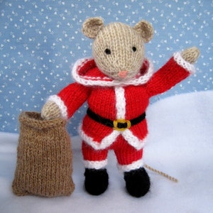 Pip, Santa and and Darcy 7 17cm, toy knitting pattern, mouse knitting patterns, Christmas, Halloween pattern image 3