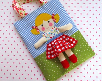 Dolly on a Bag - Tote bag sewing pattern, child's bag, easy to make bag - PDF Instant Download