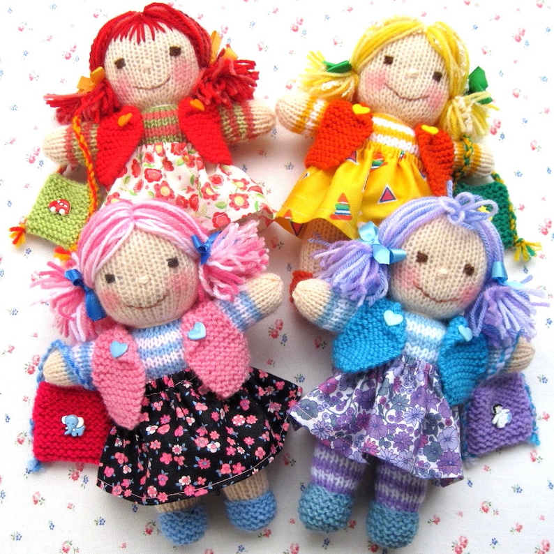 Rainbow Rascals 923cm Toy knitting pattern/ Doll knitting pattern/ Doll clothes pattern Pdf instant download image 4