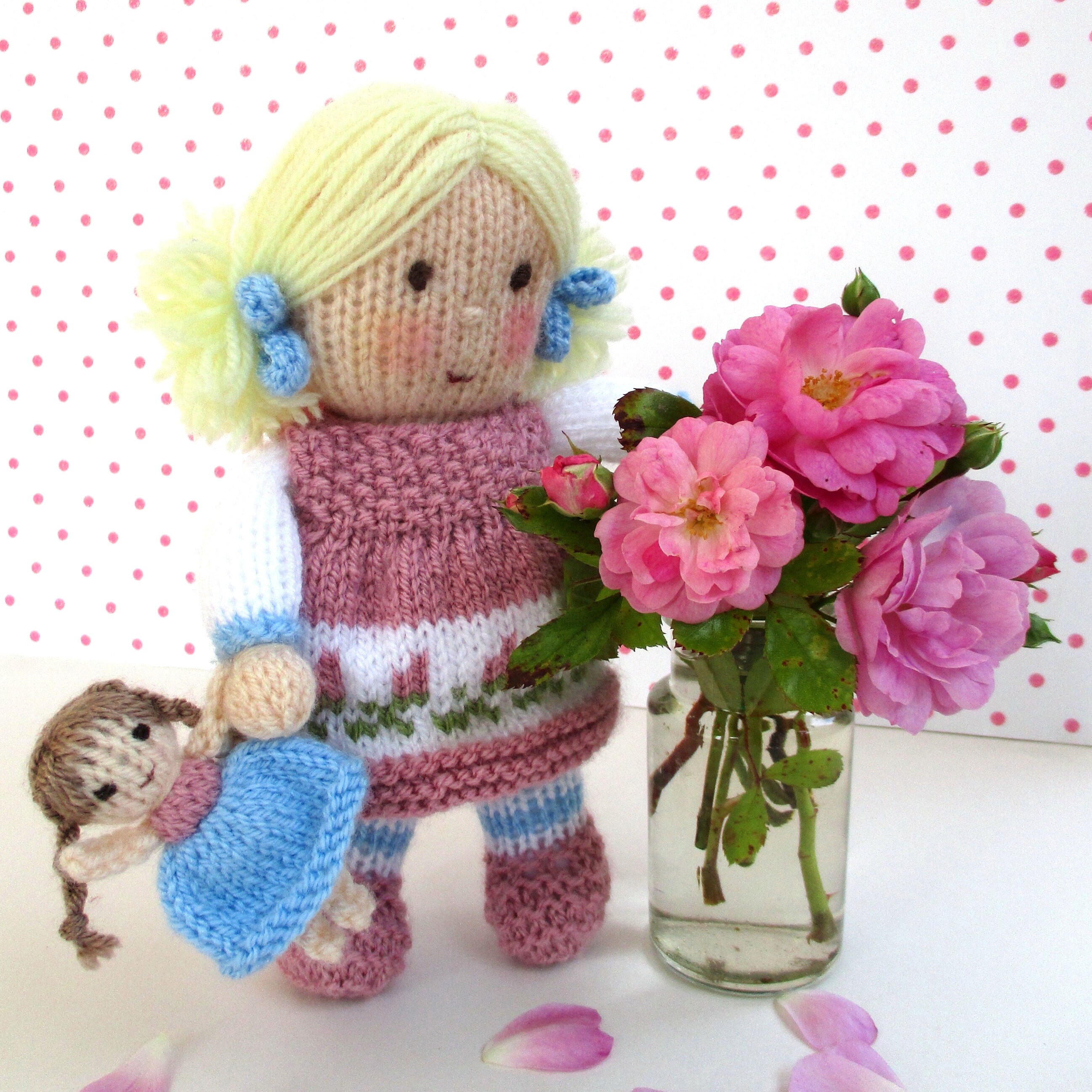 DOLLY ROSE 8 20cm With Tiny Doll Doll Knitting Etsy