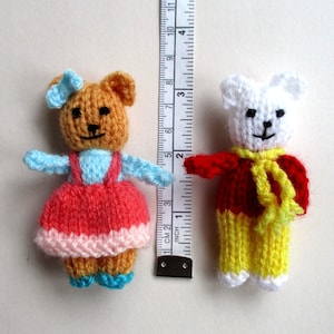 NEW 10 Tiny 3'' Bears and Cottage Bag Toy knitting pattern Pocket Doll Instant Download PDF image 5